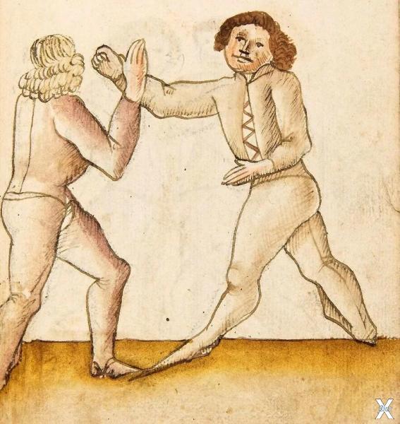 Кулачный бой в Средние века. Иллюстра...