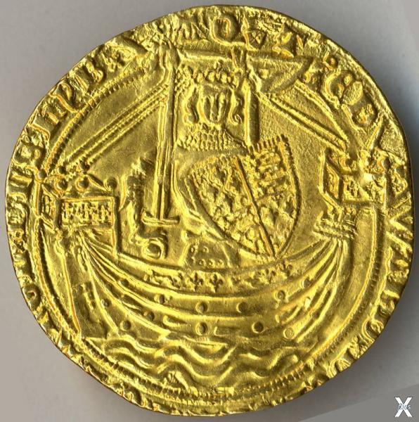 Золотой нобль короля Англии Эдуарда I...