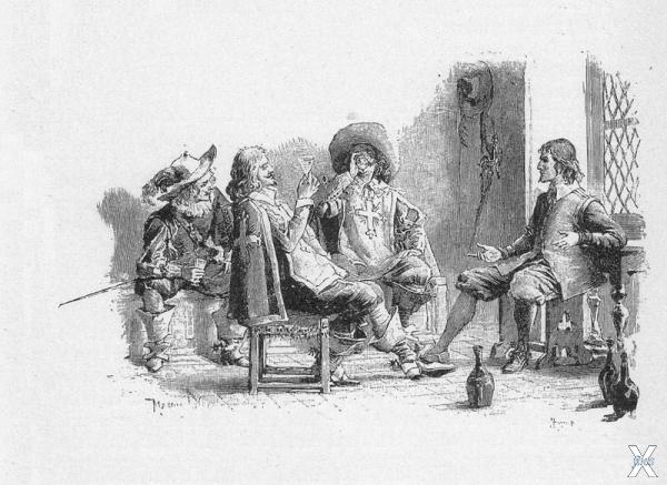 Три мушкетера. Иллюстрация Лелуара