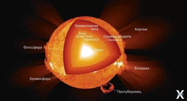 Строение звезды на примере Солнца