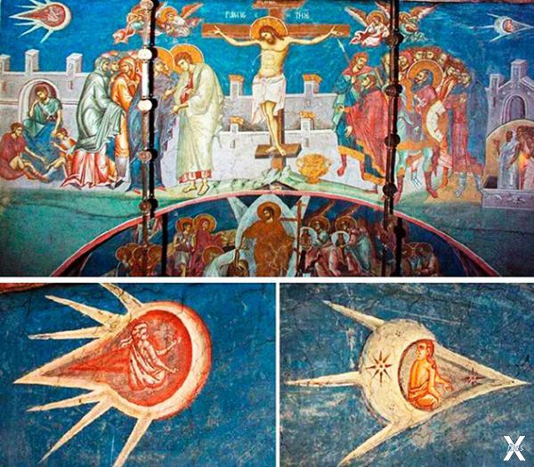 На фреске XIV века в православном мон...