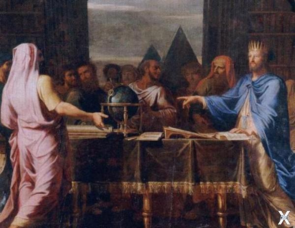 Птолемей II изображен с еврейскими уч...