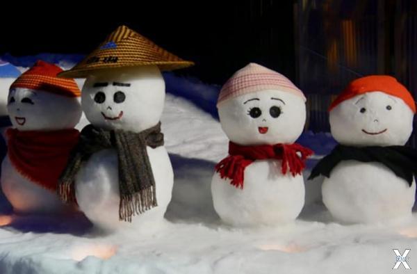 Снеговики в Японии