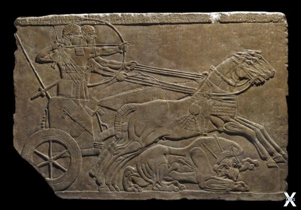 Ассирийское панно с изображением охот...