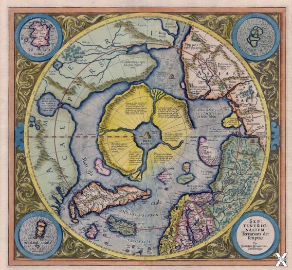 Арктический континент на карте Герард...
