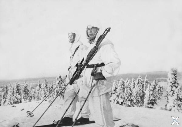 Финские лыжники-военные во Вторую мир...