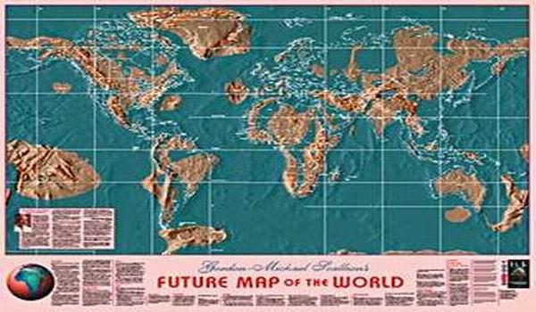 Карта изменения рельефа Земли в ближайшем будущем по предсказанию Эдгара Кейси