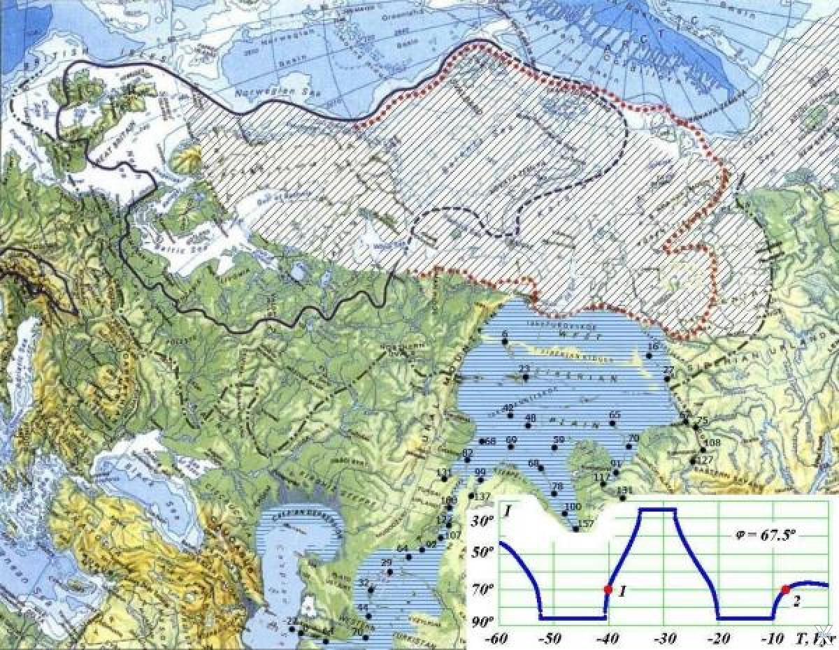 Карта оледенения Евразии