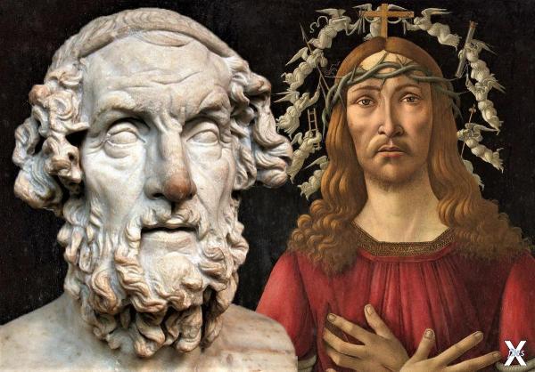 Бюст Гомера (2 век до н.э.) и "Иисус"...