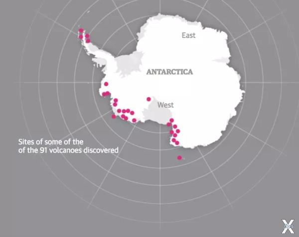 Западная Антарктида «усыпана вулканами»