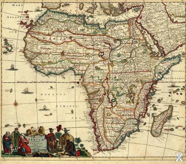 Карта Африки - конец XVII века
