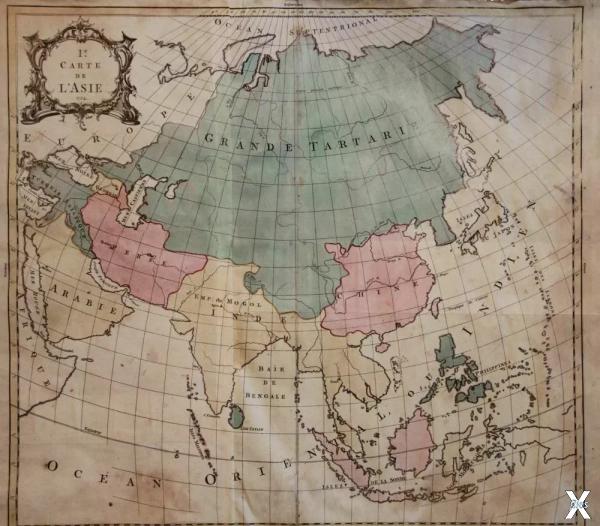 Карта Азии Жана Паларета 1754 года