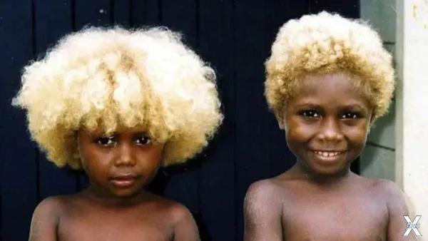 Двое детей с Соломоновых островов со ...