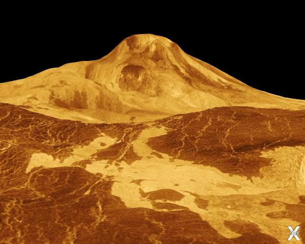 Гора Маат на поверхности планеты Венеры