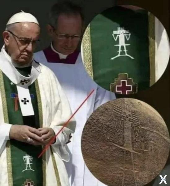 Папа римский в одежде с изображением ...