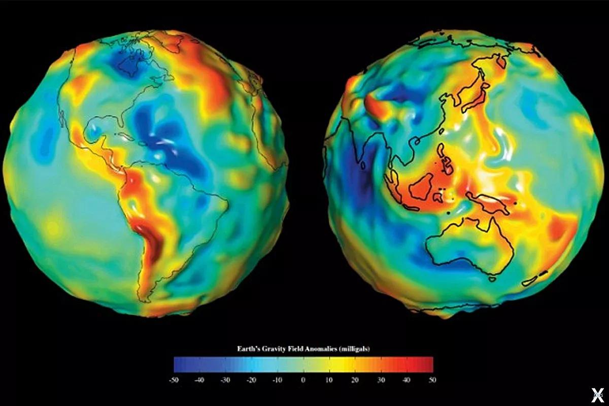 Гравитационная карта земли