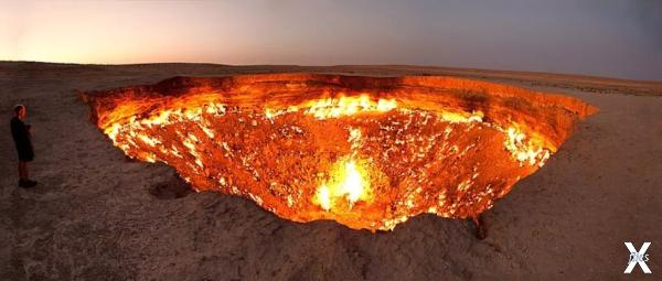 Дарваза - это газовый кратер в центре...