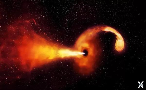 Чёрная дыра, поглощающая галактики