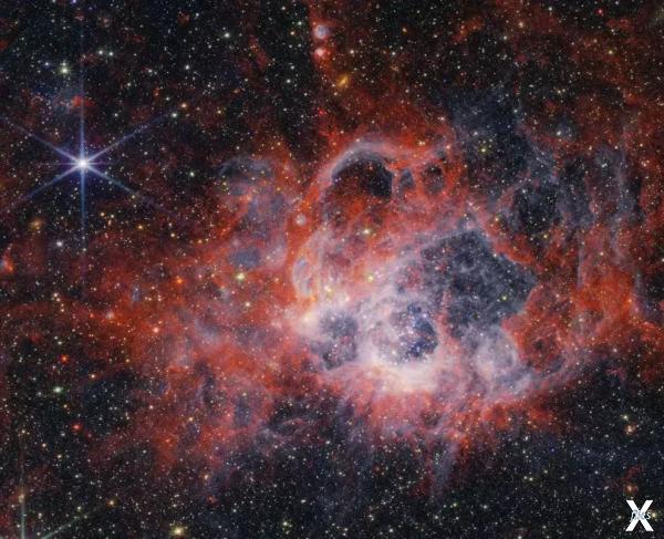 Это JWST-изображение NGC 604, области...