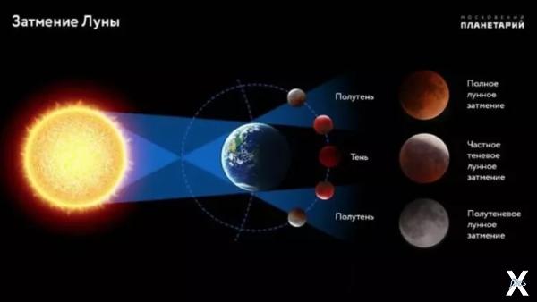 Схема, объясняющая феномен лунного за...
