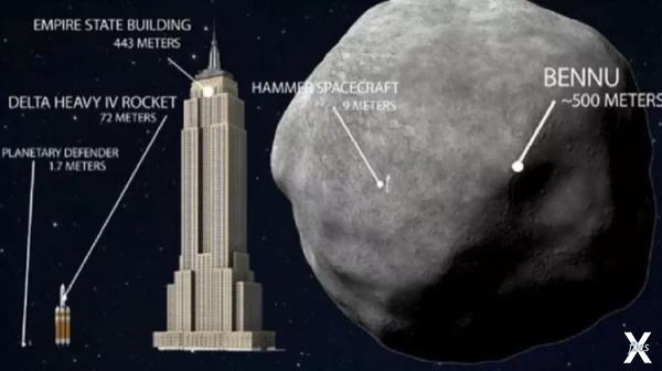 Бенну выше американского небоскреба, ...