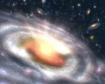 Найден квазар, "поедающий" соседнюю галактику (видео)