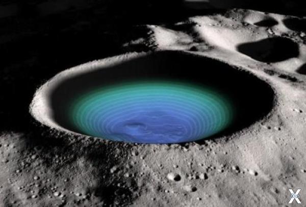 Приполярные кратеры Луны содержат лёд...