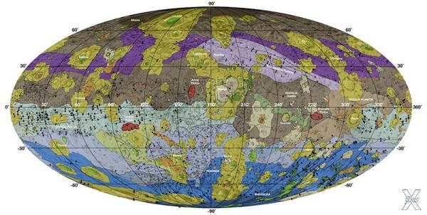 Геологическая карта Весты / ©NASA/JPL...