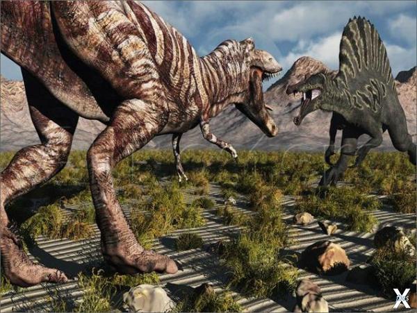Спинозавр (справа) считается круче ти...