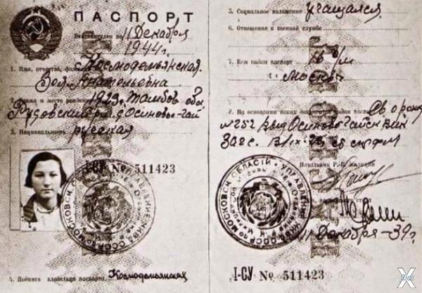 Паспорт Зои Космодемьянской. 11 декаб...