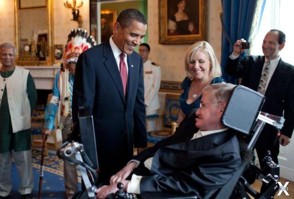 Барак Обама и Стивен Хокинг