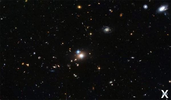 Двойной квазар Q0957+561 / Фото: Хаббл