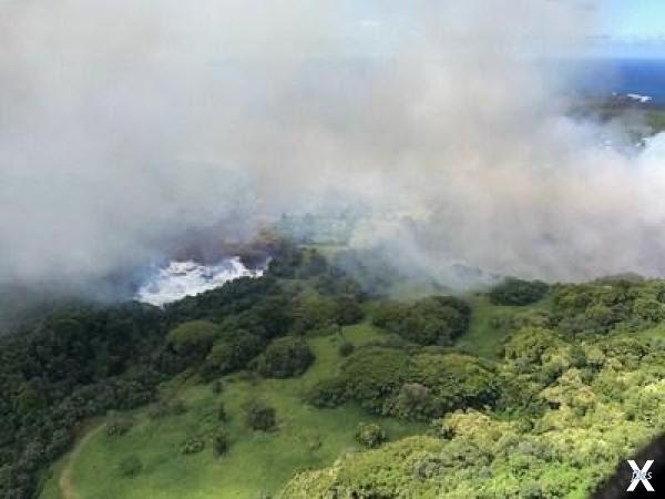 Последствия излияния магмы вулкана Ки...