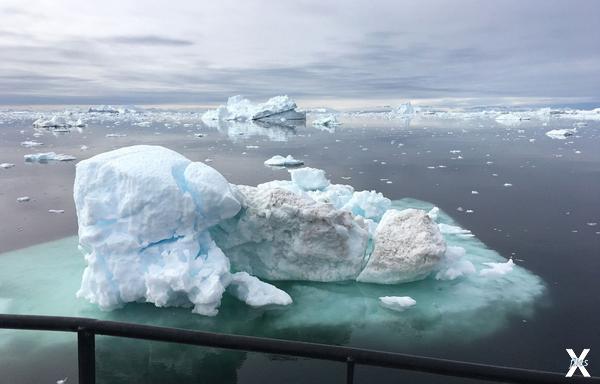 Тающий ледник в Гренландии