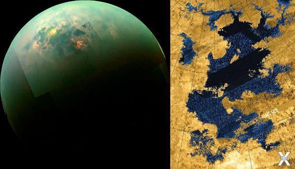 Отображение полярных морей Титана (сл...