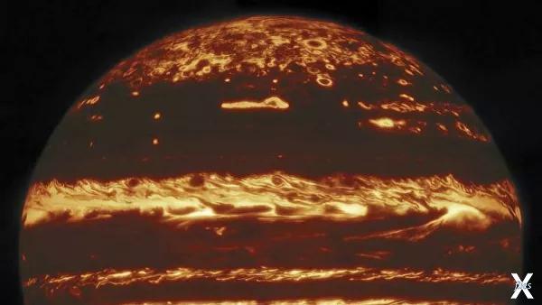 Изображение диска Юпитера в инфракрас...