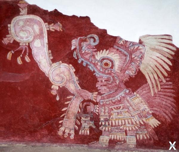 Фреска из Теотиуакана изображающая жр...
