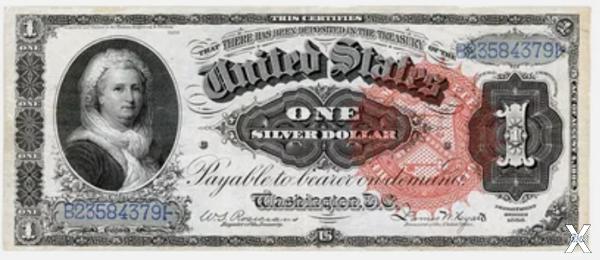 1 доллар 1886 года. Марта Вашингтон