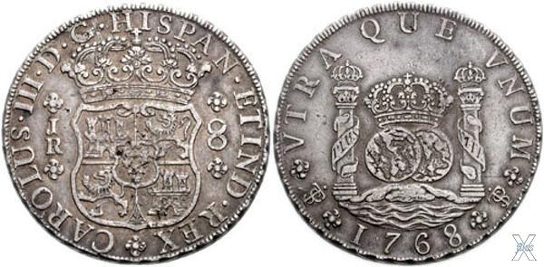 Испанский доллар 1768 года. Монета мо...