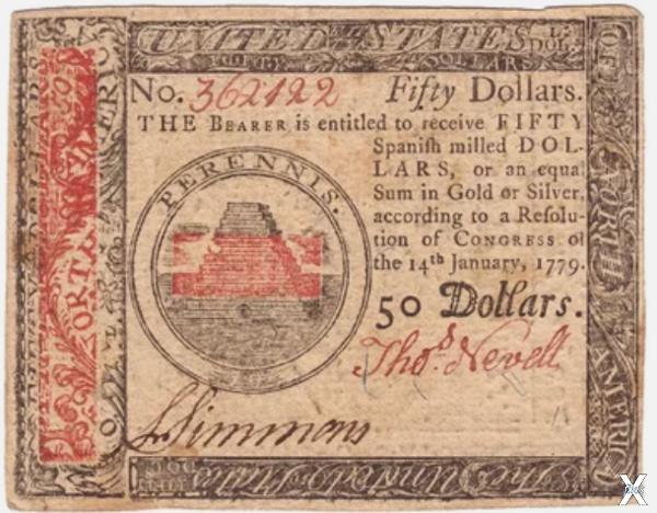 50 долларов 1779 года
