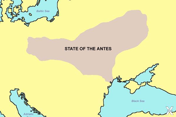 Карта, показывающая государство антов...