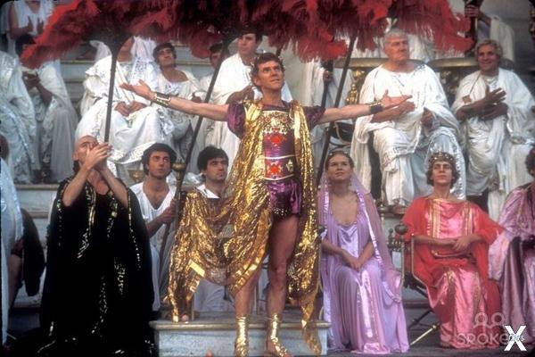 Юный император Рима и сенаторы. Кадр ...