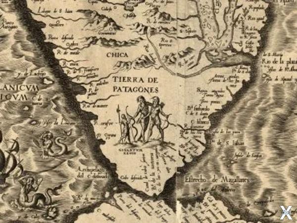 Карта с "Патагонскими гигантами"