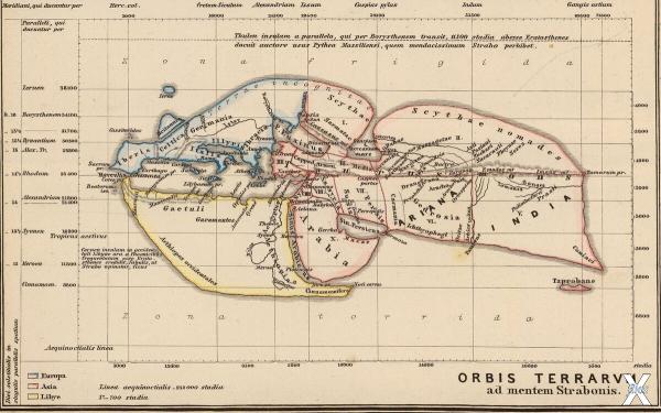 Карта мира по версии Страбона