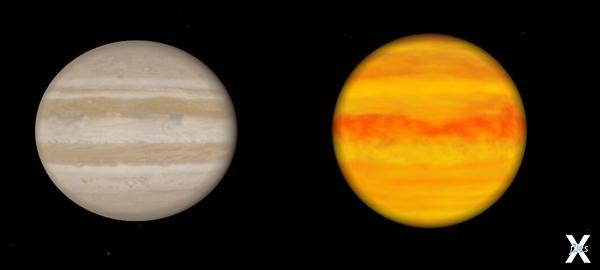 Сравнение размеров Юпитера и CoRoT-3 b