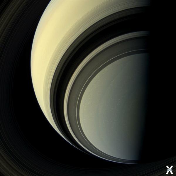 Тень, отбрасываемая кольцами на Сатур...