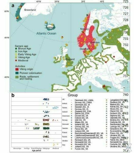 Карта «мира викингов» 8-11 веков н.э....