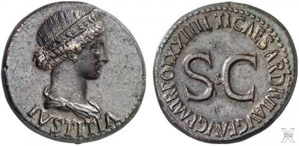 Монета с профилем Друзиллы, отчеканен...