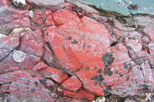 Ярко-красный камень в Нувувогиттакско...