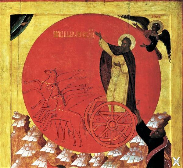 Икона вознесения Илии-пророка на огне...